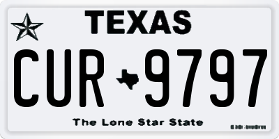 TX license plate CUR9797