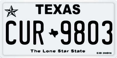 TX license plate CUR9803