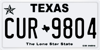 TX license plate CUR9804