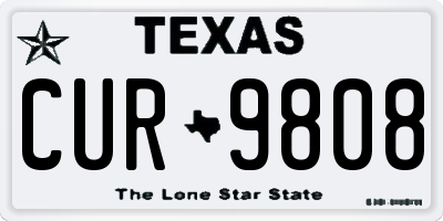 TX license plate CUR9808