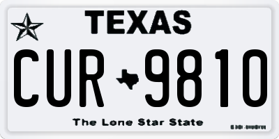 TX license plate CUR9810
