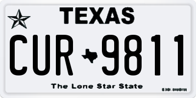 TX license plate CUR9811