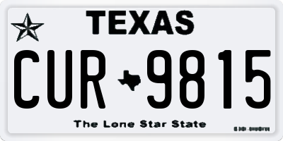 TX license plate CUR9815