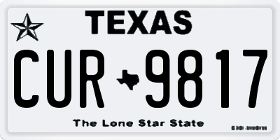TX license plate CUR9817