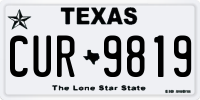 TX license plate CUR9819
