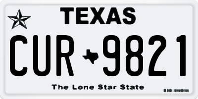 TX license plate CUR9821