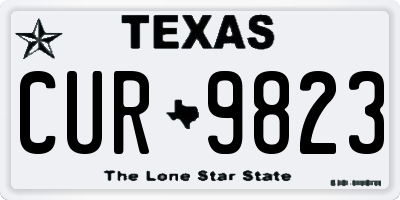 TX license plate CUR9823