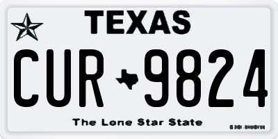 TX license plate CUR9824