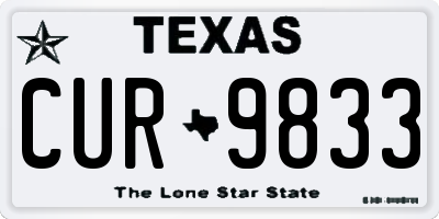 TX license plate CUR9833