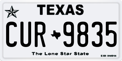 TX license plate CUR9835