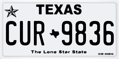 TX license plate CUR9836