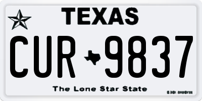 TX license plate CUR9837