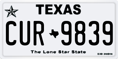 TX license plate CUR9839