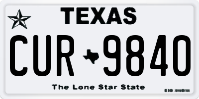 TX license plate CUR9840