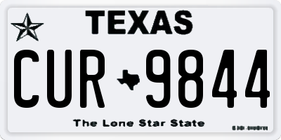 TX license plate CUR9844