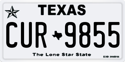 TX license plate CUR9855