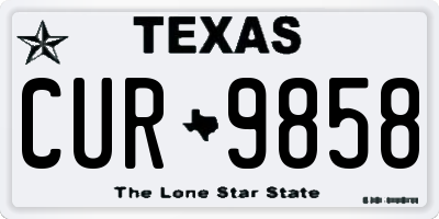 TX license plate CUR9858