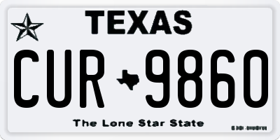 TX license plate CUR9860