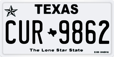 TX license plate CUR9862