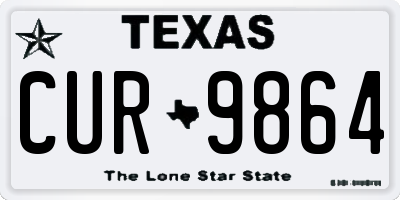 TX license plate CUR9864