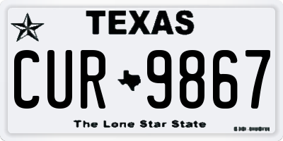 TX license plate CUR9867