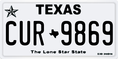 TX license plate CUR9869