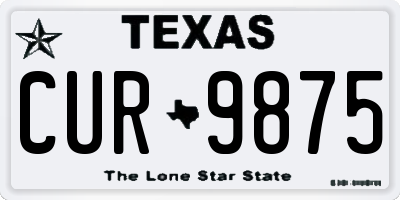 TX license plate CUR9875