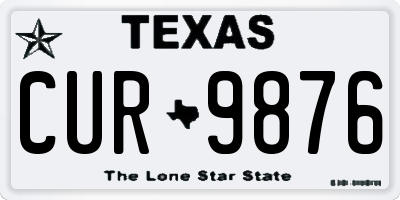 TX license plate CUR9876
