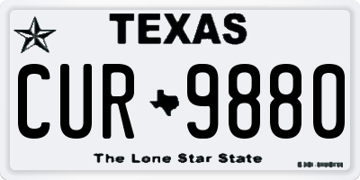 TX license plate CUR9880