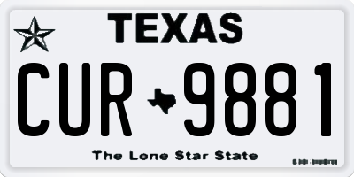 TX license plate CUR9881