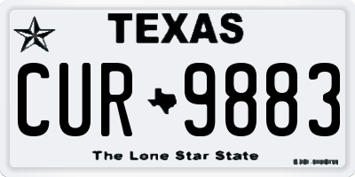 TX license plate CUR9883