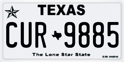 TX license plate CUR9885