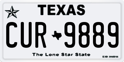 TX license plate CUR9889
