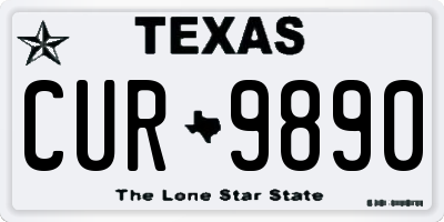 TX license plate CUR9890