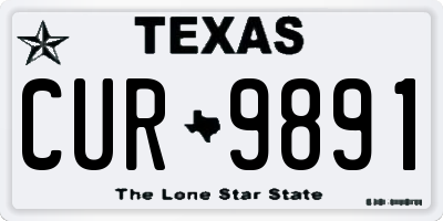 TX license plate CUR9891