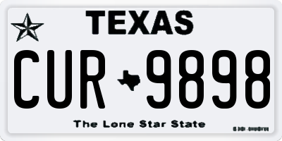 TX license plate CUR9898