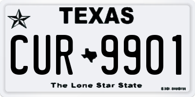TX license plate CUR9901