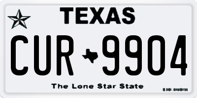 TX license plate CUR9904