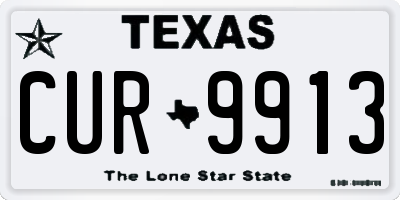 TX license plate CUR9913