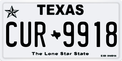 TX license plate CUR9918