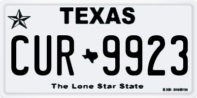 TX license plate CUR9923