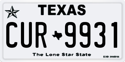 TX license plate CUR9931