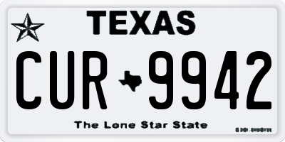 TX license plate CUR9942