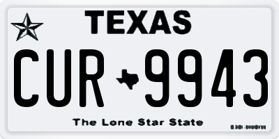TX license plate CUR9943