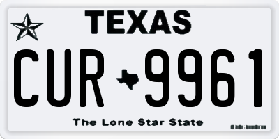 TX license plate CUR9961