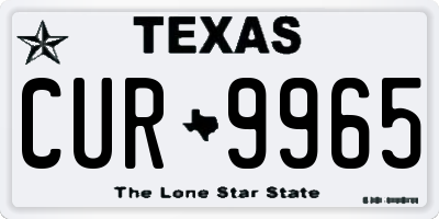 TX license plate CUR9965