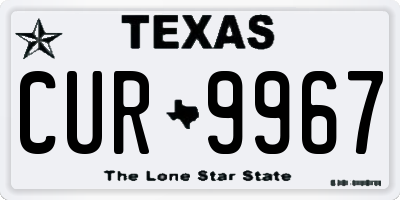 TX license plate CUR9967
