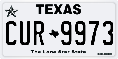 TX license plate CUR9973