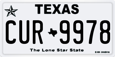 TX license plate CUR9978