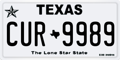 TX license plate CUR9989